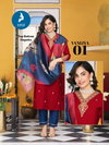 Vanijya By Kaya Vertican Doby Kurti With Bottom Dupatta Wholesale Market In Surat